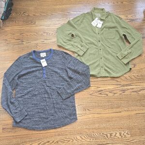 Lucky Brand Olive and Gray Men's Casual Shirts Size Large NWT